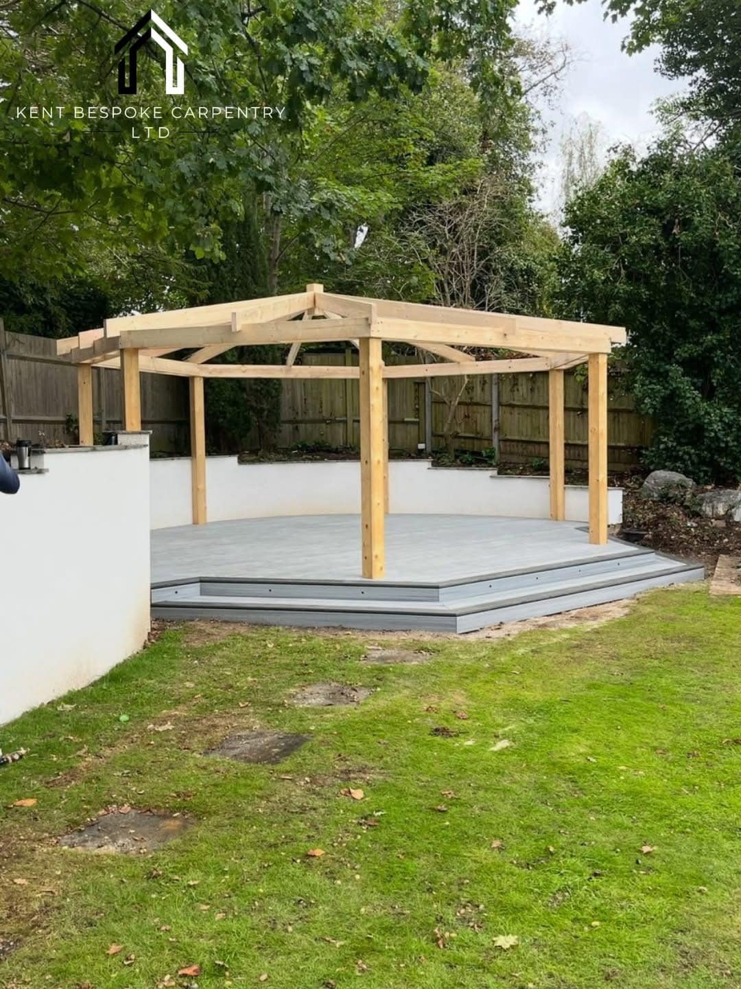 Timber frame under construction